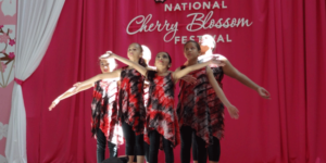 Dancers perform at National Cherry Blossom Festival in Washington DC