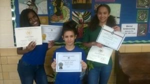 3 Dancers with their academic awards
