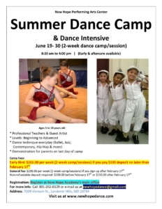 Summer Dance Camp Flyer