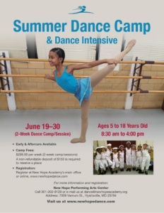 Summer Dance Camp 2017 flyer