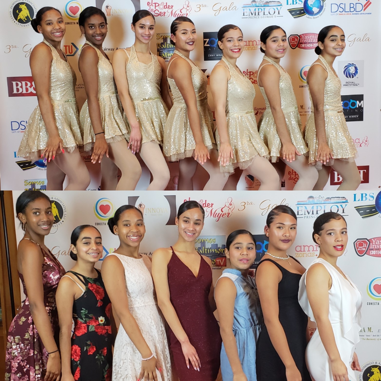 New Hope dance company teens pose at the Gala "El Poder de Ser Mujer".