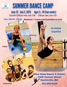 Summer Dance Camp flyer 2025